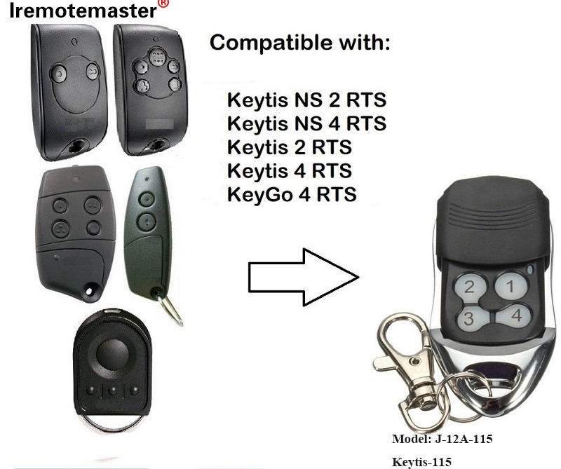 Za Keytis NS 2 RTS Keytis NS 4 RTS daljinski upravljač za garažna vrata 433,42MHz